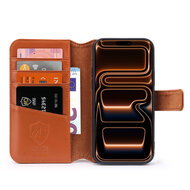 iPhone 17 Pro Max Hoesje - Luxe Leren MobyDefend Wallet Bookcase - Bruin