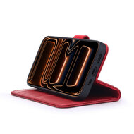 iPhone 17 Pro Max Hoesje - Luxe Leren MobyDefend Wallet Bookcase - Rood