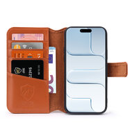 iPhone Air Hoesje - Luxe Leren MobyDefend Wallet Bookcase - Bruin