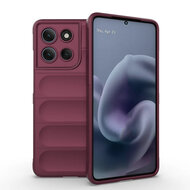 Motorola Moto G86 Power Hoesje - MobyDefend TPU Gripcase - Donkerpaars