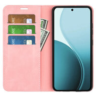 Oppo Reno14 Hoesje - MobyDefend Luxe Wallet Bookcase (Magnetische Sluiting) - Roze
