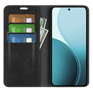 Oppo Reno14 Hoesje - MobyDefend Luxe Wallet Bookcase (Magnetische Sluiting) - Zwart