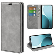 Oppo Reno14 Hoesje - MobyDefend Luxe Wallet Bookcase (Magnetische Sluiting) - Grijs