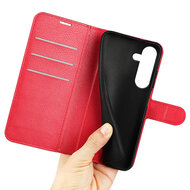 Samsung Galaxy S25 FE Hoesje - MobyDefend Kunstleren Wallet Book Case (Sluiting Voorkant) - Rood