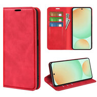 Samsung Galaxy S25 FE Hoesje - MobyDefend Luxe Wallet Bookcase (Magnetische Sluiting) - Rood
