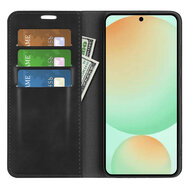 Samsung Galaxy S25 FE Hoesje - MobyDefend Luxe Wallet Bookcase (Magnetische Sluiting) - Zwart
