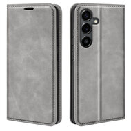 Samsung Galaxy S25 FE Hoesje - MobyDefend Luxe Wallet Bookcase (Magnetische Sluiting) - Grijs
