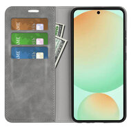 Samsung Galaxy S25 FE Hoesje - MobyDefend Luxe Wallet Bookcase (Magnetische Sluiting) - Grijs
