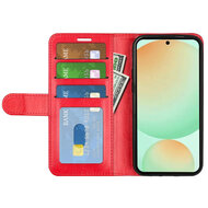 Samsung Galaxy S25 FE Hoesje - MobyDefend Wallet Book Case (Sluiting Achterkant) - Rood