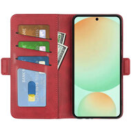 Samsung Galaxy S25 FE Hoesje - MobyDefend Luxe Wallet Book Case (Sluiting Zijkant) - Rood