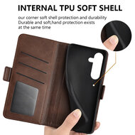 Samsung Galaxy S25 FE Hoesje - MobyDefend Luxe Wallet Book Case (Sluiting Zijkant) - Lichtbruin