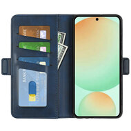 Samsung Galaxy S25 FE Hoesje - MobyDefend Luxe Wallet Book Case (Sluiting Zijkant) - Blauw