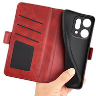 Oppo Reno14 Hoesje - MobyDefend Luxe Wallet Book Case (Sluiting Zijkant) - Rood