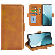 Oppo Reno14 Hoesje - MobyDefend Luxe Wallet Book Case (Sluiting Zijkant) - Lichtbruin