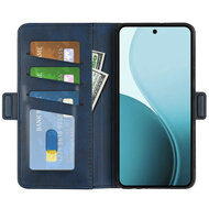 Oppo Reno14 Hoesje - MobyDefend Luxe Wallet Book Case (Sluiting Zijkant) - Blauw