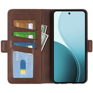 Oppo Reno14 Hoesje - MobyDefend Luxe Wallet Book Case (Sluiting Zijkant) - Bruin