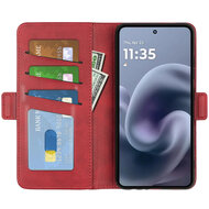 Motorola Moto G86 Power Hoesje - MobyDefend Luxe Wallet Book Case (Sluiting Zijkant) - Rood