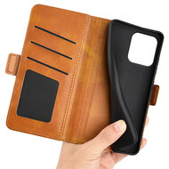 Motorola Moto G86 Power Hoesje - MobyDefend Luxe Wallet Book Case (Sluiting Zijkant) - Lichtbruin