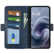 Motorola Moto G86 Power Hoesje - MobyDefend Luxe Wallet Book Case (Sluiting Zijkant) - Blauw