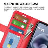 Motorola Moto G86 Power Hoesje - MobyDefend Wallet Book Case (Sluiting Achterkant) - Zwart