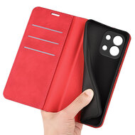 Oppo Reno14 F / Oppo Reno14 FS Hoesje - MobyDefend Luxe Wallet Bookcase (Magnetische Sluiting) - Rood