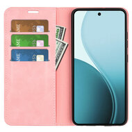 Oppo Reno14 F / Oppo Reno14 FS Hoesje - MobyDefend Luxe Wallet Bookcase (Magnetische Sluiting) - Roze