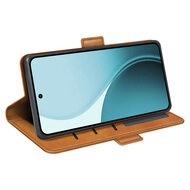 Oppo Reno14 F / Oppo Reno14 FS Hoesje - MobyDefend Luxe Wallet Book Case (Sluiting Zijkant) - Lichtbruin