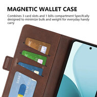 Oppo Reno14 F / Oppo Reno14 FS Hoesje - MobyDefend Luxe Wallet Book Case (Sluiting Zijkant) - Bruin