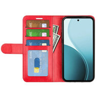 Oppo Reno14 F / Oppo Reno14 FS Hoesje - MobyDefend Wallet Book Case (Sluiting Achterkant) - Rood