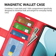 Oppo Reno14 F / Oppo Reno14 FS Hoesje - MobyDefend Wallet Book Case (Sluiting Achterkant) - Rood