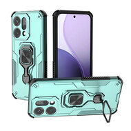 Oppo Reno14 Hoesje - MobyDefend Dubbelgelaagde Pantsercase Met Standaard - Turquoise
