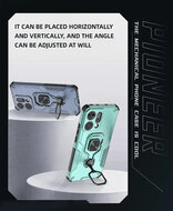 Oppo Reno14 Hoesje - MobyDefend Dubbelgelaagde Pantsercase Met Standaard - Turquoise