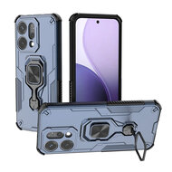 Oppo Reno14 Hoesje - MobyDefend Dubbelgelaagde Pantsercase Met Standaard - Blauw