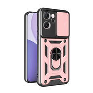 Oppo Reno14 F / Oppo Reno14 FS Hoesje - MobyDefend Pantsercase Met Draaibare Ring - Ros&eacute;