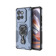 Motorola Edge 50 Neo / Motorola Edge 60 Neo Hoesje - MobyDefend Dubbelgelaagde Pantsercase Met Standaard - Blauw