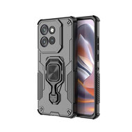 Motorola Edge 50 Neo / Motorola Edge 60 Neo Hoesje - MobyDefend Dubbelgelaagde Pantsercase Met Standaard - Zwart