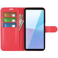 Sony Xperia 10 VII Hoesje - MobyDefend Kunstleren Wallet Book Case (Sluiting Voorkant) - Rood
