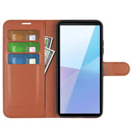 Sony Xperia 10 VII Hoesje - MobyDefend Kunstleren Wallet Book Case (Sluiting Voorkant) - Bruin