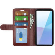 Sony Xperia 10 VII Hoesje - MobyDefend Wallet Book Case (Sluiting Achterkant) - Bruin