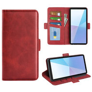 Sony Xperia 10 VII Hoesje - MobyDefend Luxe Wallet Book Case (Sluiting Zijkant) - Rood