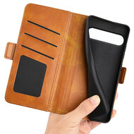 Sony Xperia 10 VII Hoesje - MobyDefend Luxe Wallet Book Case (Sluiting Zijkant) - Lichtbruin