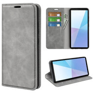 Sony Xperia 10 VII Hoesje - MobyDefend Luxe Wallet Bookcase (Magnetische Sluiting) - Grijs