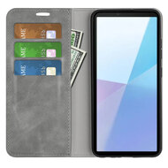 Sony Xperia 10 VII Hoesje - MobyDefend Luxe Wallet Bookcase (Magnetische Sluiting) - Grijs