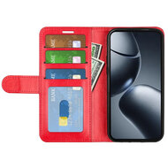 Xiaomi 15T Hoesje - MobyDefend Wallet Book Case (Sluiting Achterkant) - Rood