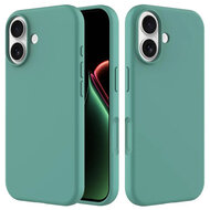 iPhone 17 Hoesje - MobyDefend Matte Siliconen Backcover - Groen