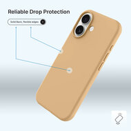 iPhone 17 Hoesje - MobyDefend Matte Siliconen Backcover - Licht Oker