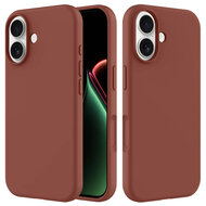 iPhone 17 Hoesje - MobyDefend Matte Siliconen Backcover - Terracotta