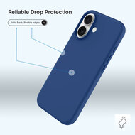 iPhone 17 Hoesje - MobyDefend Matte Siliconen Backcover - Blauw