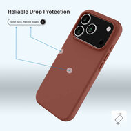 iPhone 17 Pro Hoesje - MobyDefend Matte Siliconen Backcover - Terracotta