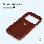iPhone 17 Pro Hoesje - MobyDefend Matte Siliconen Backcover - Terracotta